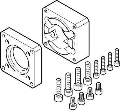 Festo 1190015 motor flange EAMF-A-38D-60G/H Assembly position: Any, Storage temperature: -25 - 60 °C, Relative air humidity: 0 - 95 %, Ambient temperature: -10 - 60 °C, Product weight: 265 g