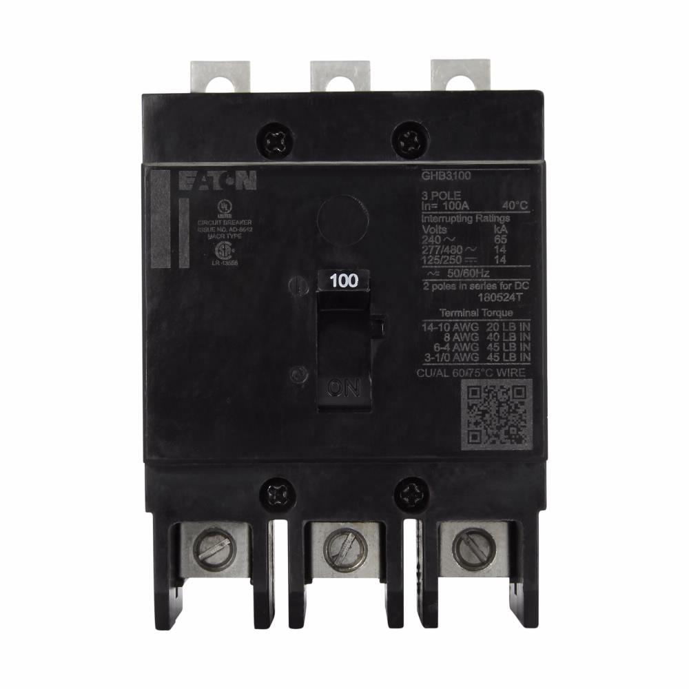 Eaton GHB3030 Eaton Series C complete molded case circuit breaker, G-frame, GHB, Complete breaker, Fixed thermal, Fixed magnetic trip type, Three-pole, 30 A, 480Y/277 Vac, 125/250 Vdc, 50/60 Hz