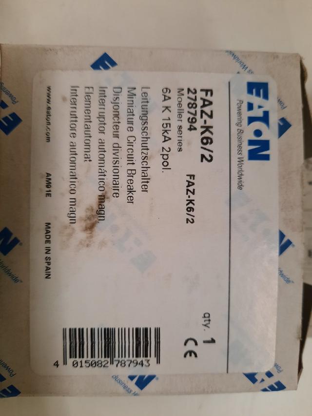 FAZ-K6/2 Part Image. Manufactured by Eaton.