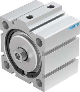 Festo 188290 short-stroke cylinder ADVC-63-20-I-P No facility for sensing, piston-rod end with female thread. Stroke: 20 mm, Piston diameter: 63 mm, Based on the standard: (* ISO 6431, * Hole pattern, * VDMA 24562), Cushioning: P: Flexible cushioning rings/plates at b