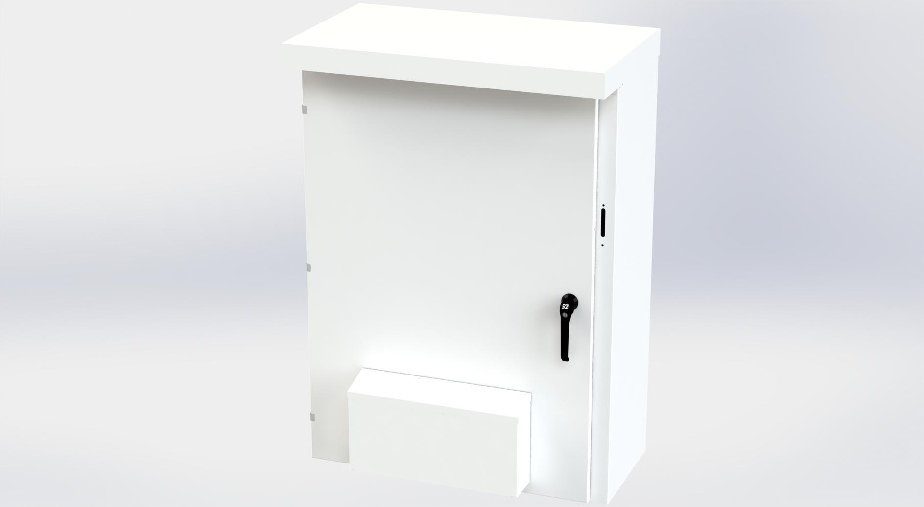 Saginaw Control SCE-53XVR3716 Enclosure, Vented Type 3R Disconnect, Height:53.00", Width:37.38", Depth:16.00", White powder coating inside and out. Optional sub-panels are powder coated white.