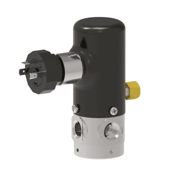 Humphrey 250AE23203924VDC Solenoid Valves, Small 2-Way & 3-Way Solenoid Operated, Number of Ports: 3 ports, Number of Positions: 2 positions, Valve Function: 3-Way, Double Solenoid, Detent, Piping Type: Inline, Direct Piping, Approx Size (in) HxWxD: 4.38 x 1.63 DIA, Media: Air, In