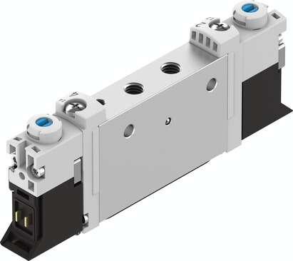Festo 566460 solenoid valve VUVG-L10-P53E-T-M5-1P3 Valve function: 5/3 exhausted, Type of actuation: electrical, Valve size: 10 mm, Standard nominal flow rate: 210 l/min, Operating pressure: 3 - 8 bar