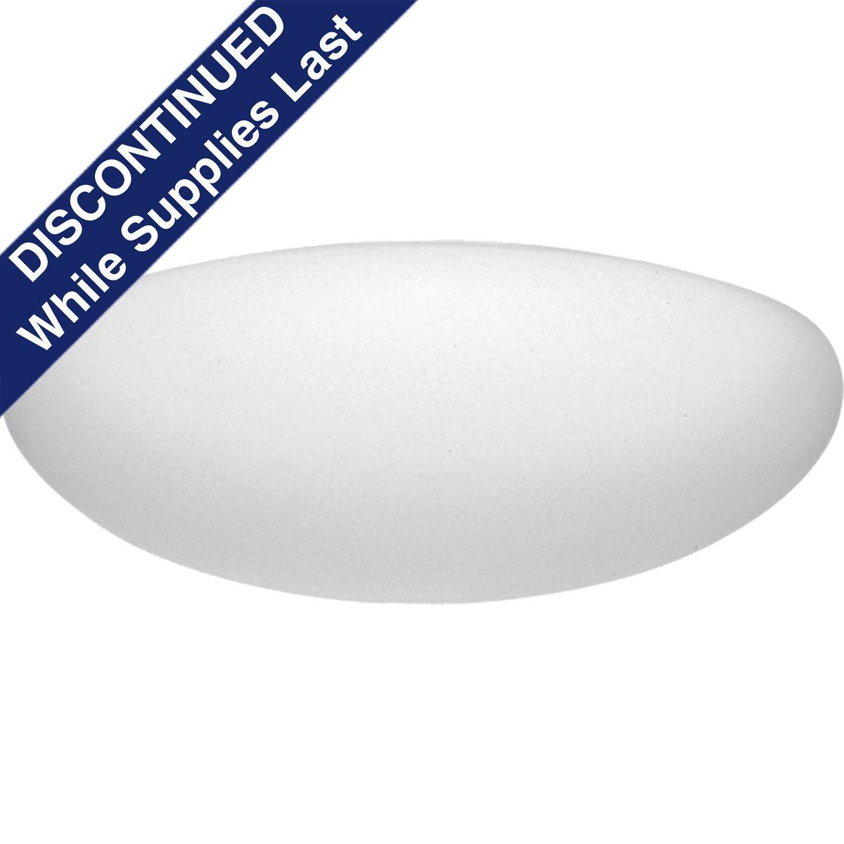 Hubbell P7307-60 One-light 16" close to ceiling with white contoured acrylic clouds that float off the ceiling. Wall or ceiling mount.  ; White finish. ; White acrylic diffuser. ; Twist on installation.