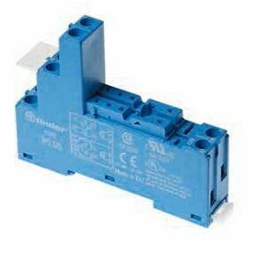 Finder 95.05SPA Plug-in socket with plastic retaining / release clip - Finder - Rated current 10A - Box-clamp connections - DIN rail / Panel mounting - Blue color - IP20