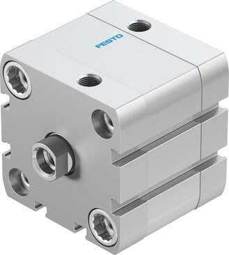 Festo 536322 compact cylinder ADN-50-15-I-P-A Per ISO 21287, with position sensing and internal piston rod thread Stroke: 15 mm, Piston diameter: 50 mm, Piston rod thread: M10, Cushioning: P: Flexible cushioning rings/plates at both ends, Assembly position: Any