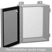 Hammond Manufacturing 1414PHL6 N12 J Box, Hinge Cover w/panel - 12 x 12 x 6 - Steel/Gray