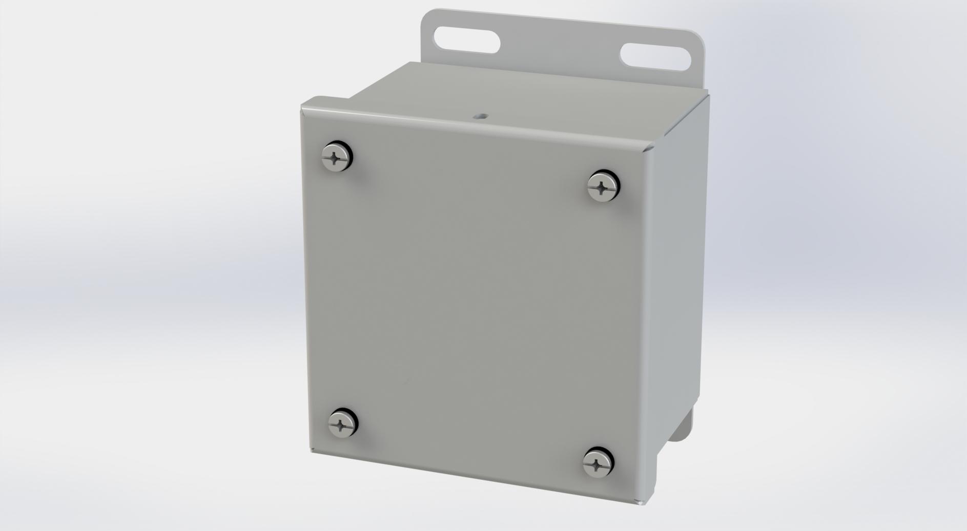Saginaw Control SCE-404SC SC Enclosure, Height:4.13", Width:4.00", Depth:3.00", ANSI-61 gray powder coating inside and out.  Optional sub-panels are powder coated white.