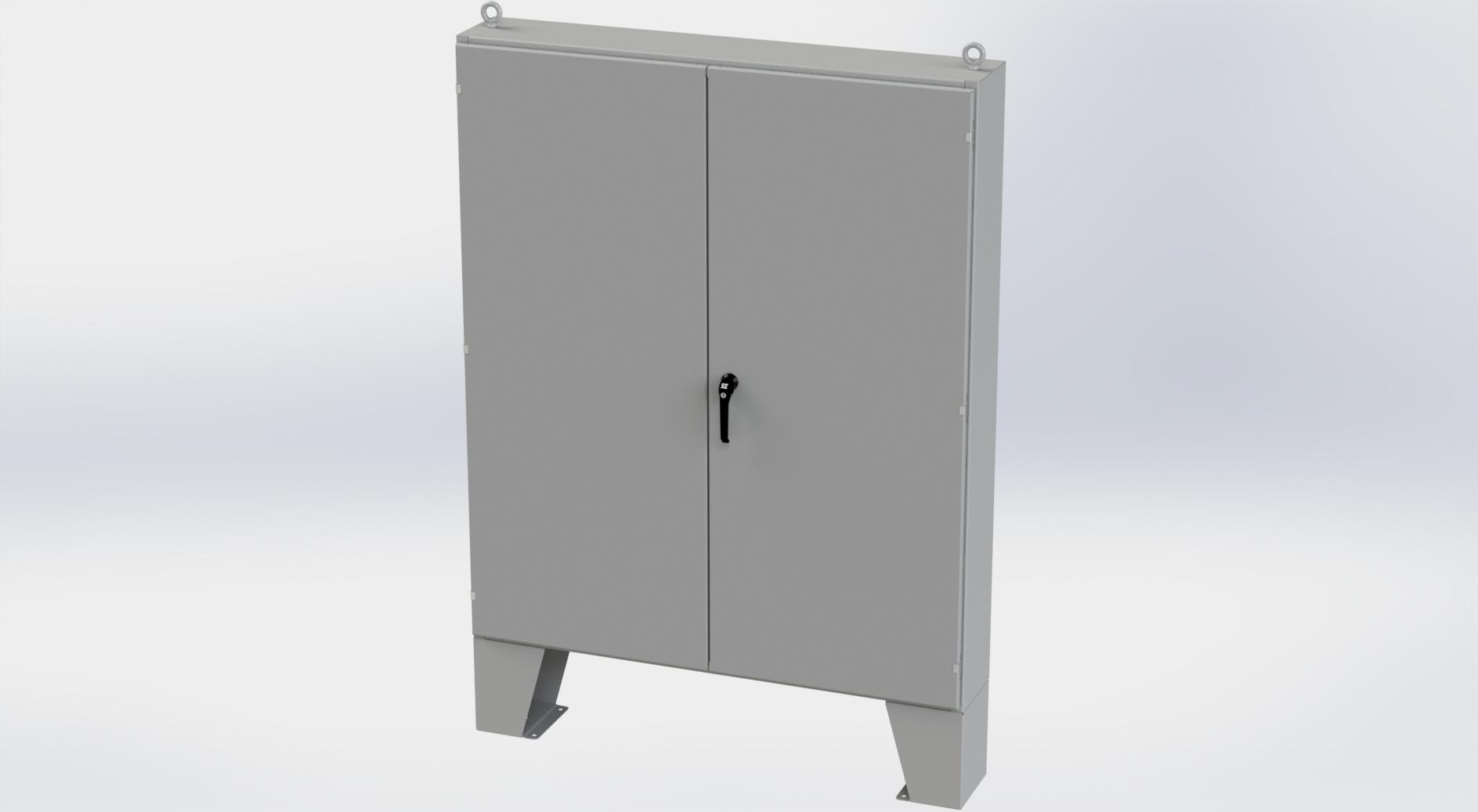 Saginaw Control SCE-726010ULP 2DR LP Enclosure, Height:72.00", Width:60.00", Depth:10.00", ANSI-61 gray powder coating inside and out. Optional sub-panels are powder coated white.