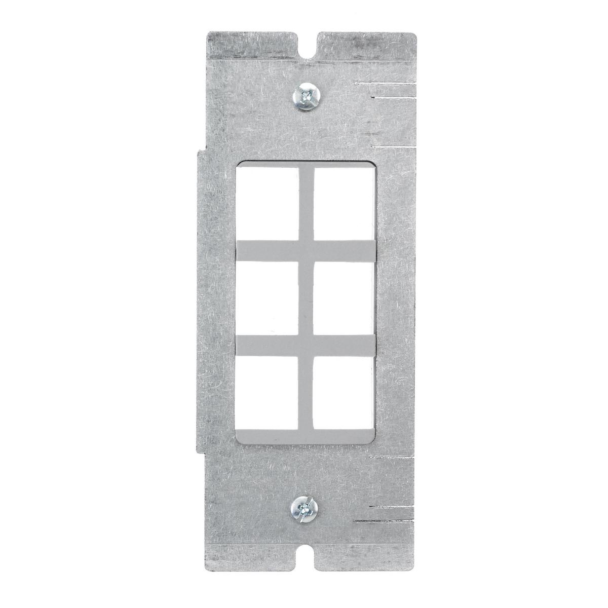 Hubbell FBMP6KS Concrete, Access, Wood Floorboxes, Recessed, 2, 4, & 6-Gang Series, Mounting Plate, 1-Gang, (1) StyleLine/Decorator Opening Including Hubbell ISF6GY 6-Port Frame  ; Plate for Use in SystemOne 2, 4 & 6-Gang Recessed Floorboxes ; 1-Gang- StyleLine/Decorator