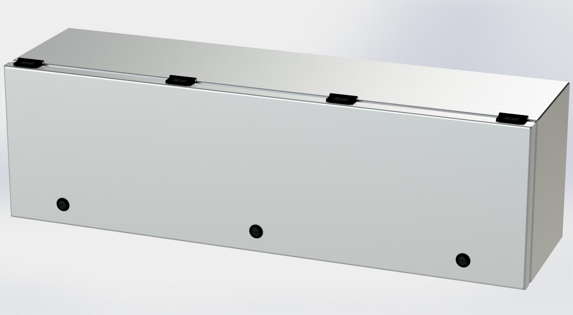 Saginaw Control SCE-L9308ELJSS S.S. ELJ Trough Enclosure, Height:9.00", Width:30.00", Depth:8.00", #4 brushed finish on all exterior surfaces. Optional sub-panels are powder coated white.