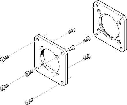 Festo 558021 motor flange EAMF-A-62A-80G Assembly position: Any, Storage temperature: -25 - 60 °C, Relative air humidity: 0 - 95 %, Ambient temperature: -10 - 60 °C, Interface code, motor in: 80G