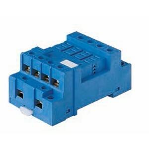 Finder 96.74SMA Plug-in socket with metallic retaining / release clip - Finder - Rated current 12A - Screw-clamp connections - DIN rail mounting - Blue color - IP20