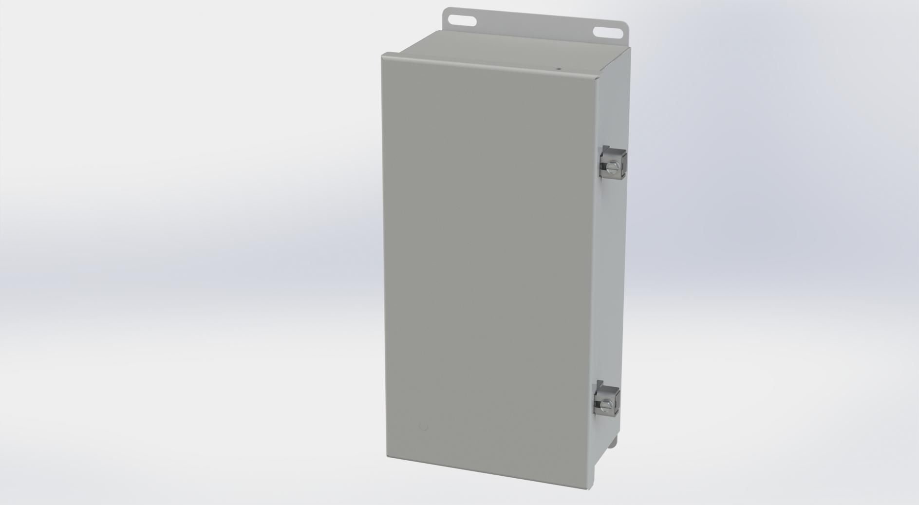 Saginaw Control SCE-12064CHNF CHNF Enclosure, Height:12.13", Width:6.00", Depth:4.00", ANSI-61 gray powder coating inside and out. Optional sub-panels are powder coated white.