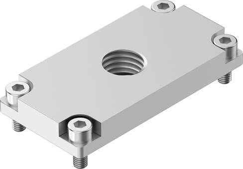 Festo 8021860 pressure supply plate VABF-P5-P3A3-G38 Corrosion resistance classification CRC: 2 - Moderate corrosion stress, Product weight: 87 g, Materials note: Conforms to RoHS, Material o-ring: NBR, Material plate: Wrought Aluminium alloy