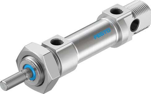 Festo 19207 standards-based cylinder DSNU-20-10-P-A Based on DIN ISO 6432, for proximity sensing. Various mounting options, with or without additional mounting components. With elastic cushioning rings in the end positions. Stroke: 10 mm, Piston diameter: 20 mm, Pist