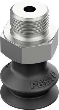 Festo 35411 suction cup VASB-15-1/8-NBR With sealing ring OL. Nominal size: 3 mm, suction cup diameter: 15 mm, Effective suction diameter: 12 mm, Position of connection: on top, Suction cup shape: Round, bellows 1.5 conv