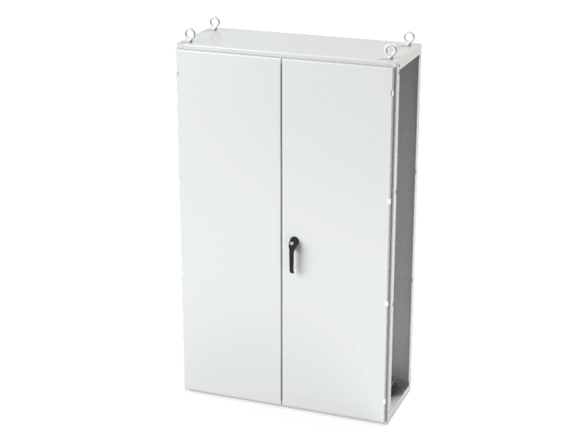 Saginaw Control SCE-T201205LG 2DR IMS Enclosure, Height:78.74", Width:47.24", Depth:18.00", Powder coated RAL 7035 gray inside and out.