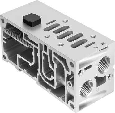 Festo 560842 manifold sub-base VABV-S2-2S-G12-T1 Grid dimension: 59 mm, Valve terminal type: 44, Operating pressure: -0,9 - 10 bar, CE mark (see declaration of conformity): to EU directive low-voltage devices, Corrosion resistance classification CRC: 0 - No corrosion 