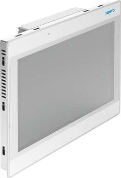 Festo 574412 Operator unit CDPX-X-A-S-10 10" operator unit, touchscreen. Depth: 56 mm, Height: 232 mm, Length: 287 mm, Max. front panel thickness: 4 mm, Real-time clock: Yes