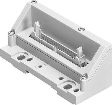 Festo 560942 end plate VMPAL-EPL-FL40-IP40 Width: 43 mm, Length: 107,3 mm, Max. number of valve positions: 32, Valve terminal structure: Valve sizes can be mixed, Max. number of solenoid coils: 32