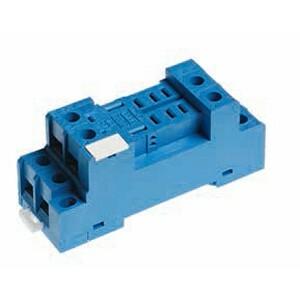 Finder 96.72SMA Plug-in socket with metallic retaining / release clip - Finder - Rated current 12A - Screw-clamp connections - DIN rail mounting - Blue color - IP20