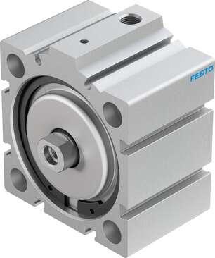 Festo 188276 short-stroke cylinder AEVC-63-10-I-P-A For proximity sensing, piston-rod end with female thread. Stroke: 10 mm, Piston diameter: 63 mm, Spring return force, retracted: 50 N, Based on the standard: (* ISO 6431, * Hole pattern, * VDMA 24562), Cushioning: P: