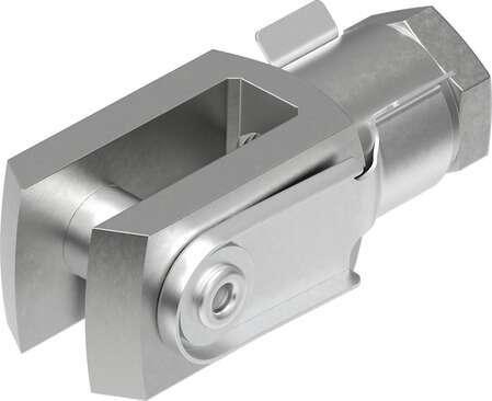 Festo 11130 rod clevis SG-3/8-24 with bolt and hex nut, for DNA cylinder. Size: UNF3/8-24, Based on the standard: (* DIN 71752, * ISO 8140), Corrosion resistance classification CRC: 1 - Low corrosion stress, Ambient temperature: -40 - 150 °C, Product weight: 105 g