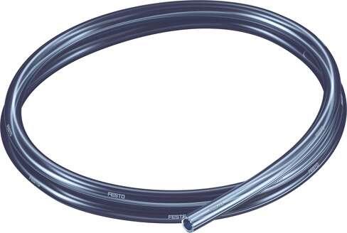 Festo 8048693 plastic tubing PUN-H-8X1,25-TSW Approved for use in food processing (hydrolysis resistant) Outside diameter: 8 mm, Bending radius relevant for flow rate: 37 mm, Inside diameter: 5,7 mm, Min. bending radius: 21 mm, Tubing characteristics: Suitable for ener