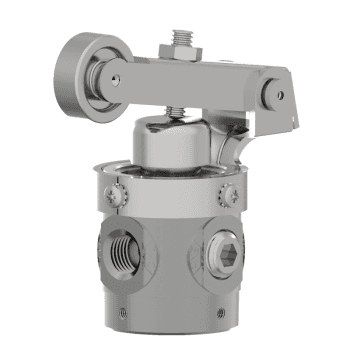 Humphrey 250C21120 Mechanical Valves, Roller Cam Operated Valves, Number of Ports: 2 ports, Number of Positions: 2 positions, Valve Function: Normally open, Piping Type: Inline, Direct piping, Approx Size (in) HxWxD: 3.44 x 1.56 DIA, Media: Air, Inert Gas