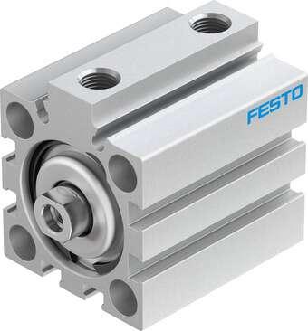Festo 188207 short-stroke cylinder ADVC-32-20-I-P-A For proximity sensing, piston-rod end with female thread. Stroke: 20 mm, Piston diameter: 32 mm, Based on the standard: (* ISO 6431, * Hole pattern, * VDMA 24562), Cushioning: P: Flexible cushioning rings/plates at b