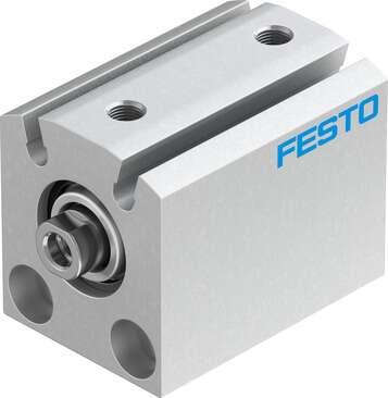 Festo 188109 short-stroke cylinder ADVC-16-10-I-P-A For proximity sensing, piston-rod end with female thread. Stroke: 10 mm, Piston diameter: 16 mm, Cushioning: P: Flexible cushioning rings/plates at both ends, Assembly position: Any, Mode of operation: double-acting