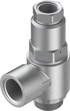 Festo 530032 Piloted check valve HGL-3/8-B With sealing ring OL. Valve function: piloted non-return function, Pneumatic connection, port  1: G3/8, Pneumatic connection, port  2: G3/8, Type of actuation: pneumatic, Pilot air port 21: G1/4