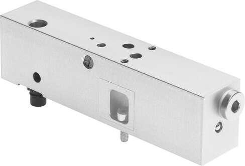 Festo 570851 intermediate plate VABF-S4-1-S Width: 26 mm, Based on the standard: ISO 15407-2, Assembly position: Any, Operating pressure: 3 - 10 bar, CE mark (see declaration of conformity): to EU directive low-voltage devices