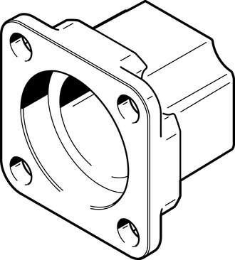 Festo 552155 coupling housing EAMK-A-D32-28B Assembly position: Any, Storage temperature: -25 - 60 °C, Relative air humidity: 0 - 95 %, Ambient temperature: -10 - 60 °C, Interface code, actuator: (* D32A, * D32B)