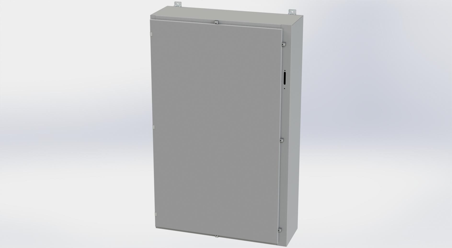 Saginaw Control SCE-60HS3712LP HS LP Enclosure, Height:60.00", Width:37.38", Depth:12.00", ANSI-61 gray powder coating inside and out. Optional sub-panels are powder coated white.