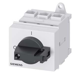 Siemens 3NW75230HG SENTRON, Switch disconnector 3LD, main switch, 3-pole, Iu: 25 A, Operating power / at AC-23 A at 400 V: 9.5 kW, installation in distribution boards, knob-operated mechanism, black, handle direct at the switch
