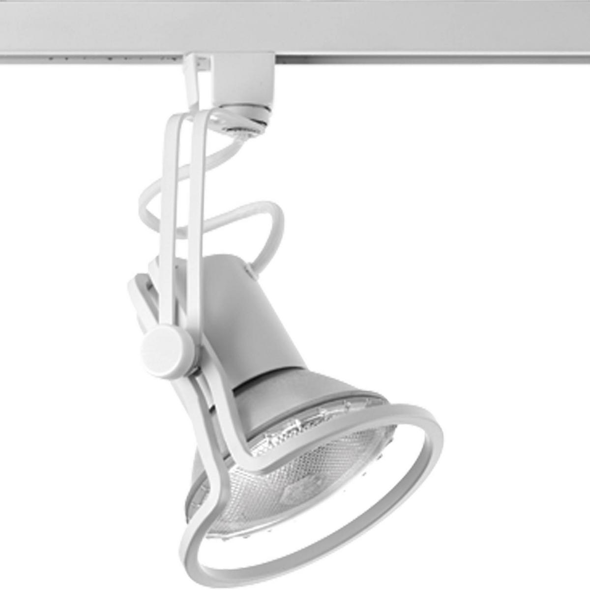Hubbell P6329-28 White free form Alpha Trak track head with 360 degree horizontal rotation and 90 degree vertical rotation. Excellent for both residential and retail locations. Use one 75W PAR 30 short neck bulb.  ; White finish. ; For use with Alpha (P9100 series) track.