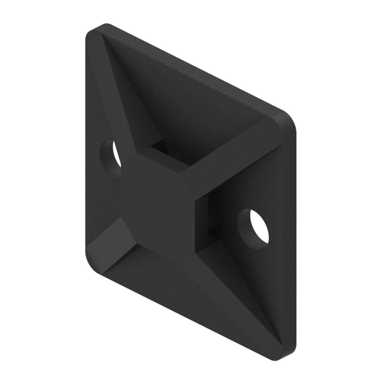 Hubbell CTB125AA4C0 Nylon Cable tie mounting bases, Color:Black, 1" L, 1" W, Max Tie Slot Width: 0.20".  ; Cable tie mounting base ; 