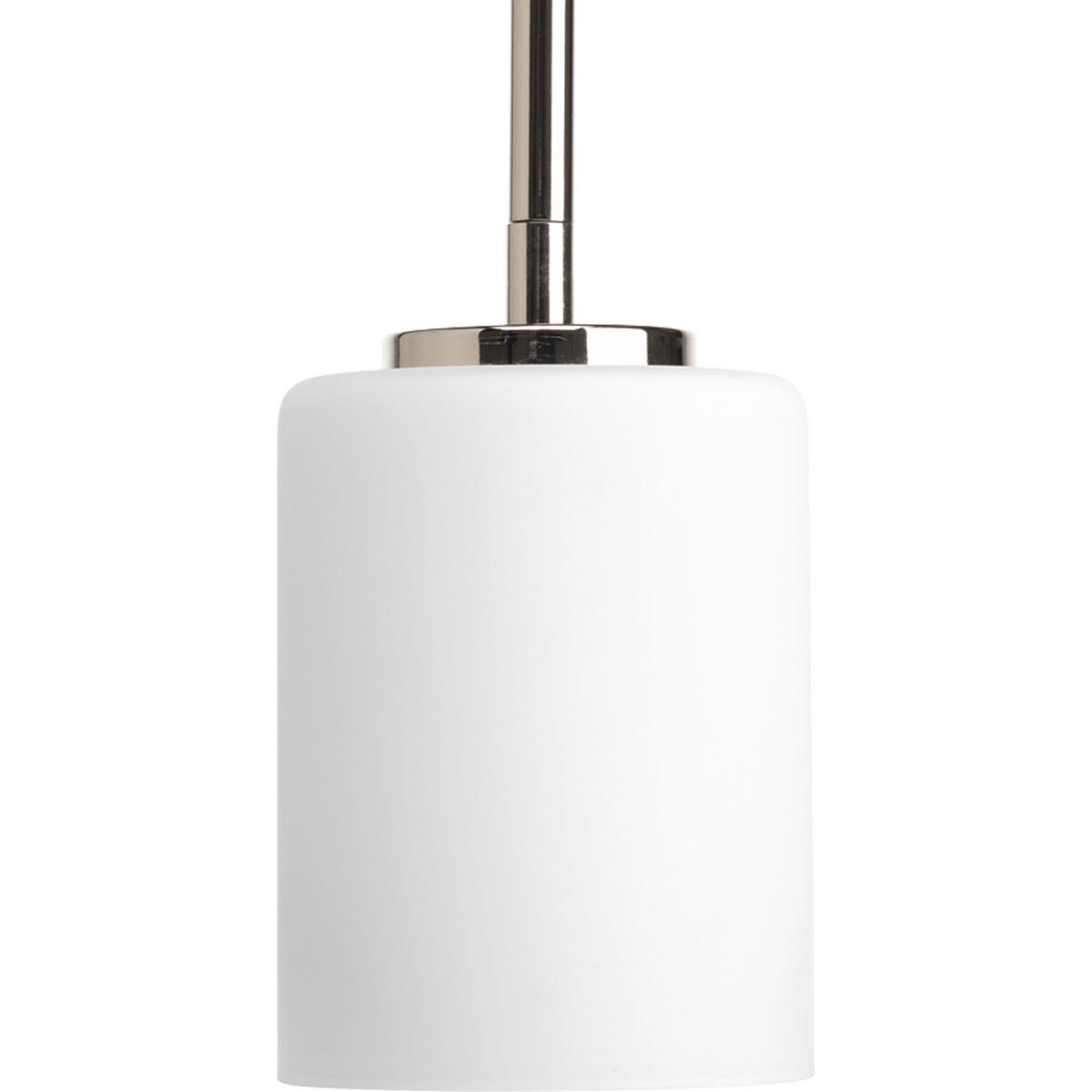 Hubbell P5170-104 One-light mini-pendant from the Replay Collection, feature smooth forms, linear details and a pleasingly elegant frame enhance a simplified modern look. Polished Nickel finish.  ; Smooth forms and linear details. ; Pleasingly elegant frame. ; Simplified m