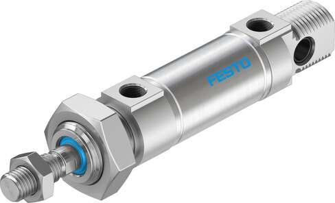Festo 19218 standards-based cylinder DSNU-25-10-P-A Based on DIN ISO 6432, for proximity sensing. Various mounting options, with or without additional mounting components. With elastic cushioning rings in the end positions. Stroke: 10 mm, Piston diameter: 25 mm, Pist