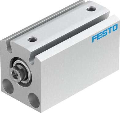 Festo 188112 short-stroke cylinder ADVC-16-25-I-P-A For proximity sensing, piston-rod end with female thread. Stroke: 25 mm, Piston diameter: 16 mm, Cushioning: P: Flexible cushioning rings/plates at both ends, Assembly position: Any, Mode of operation: double-acting