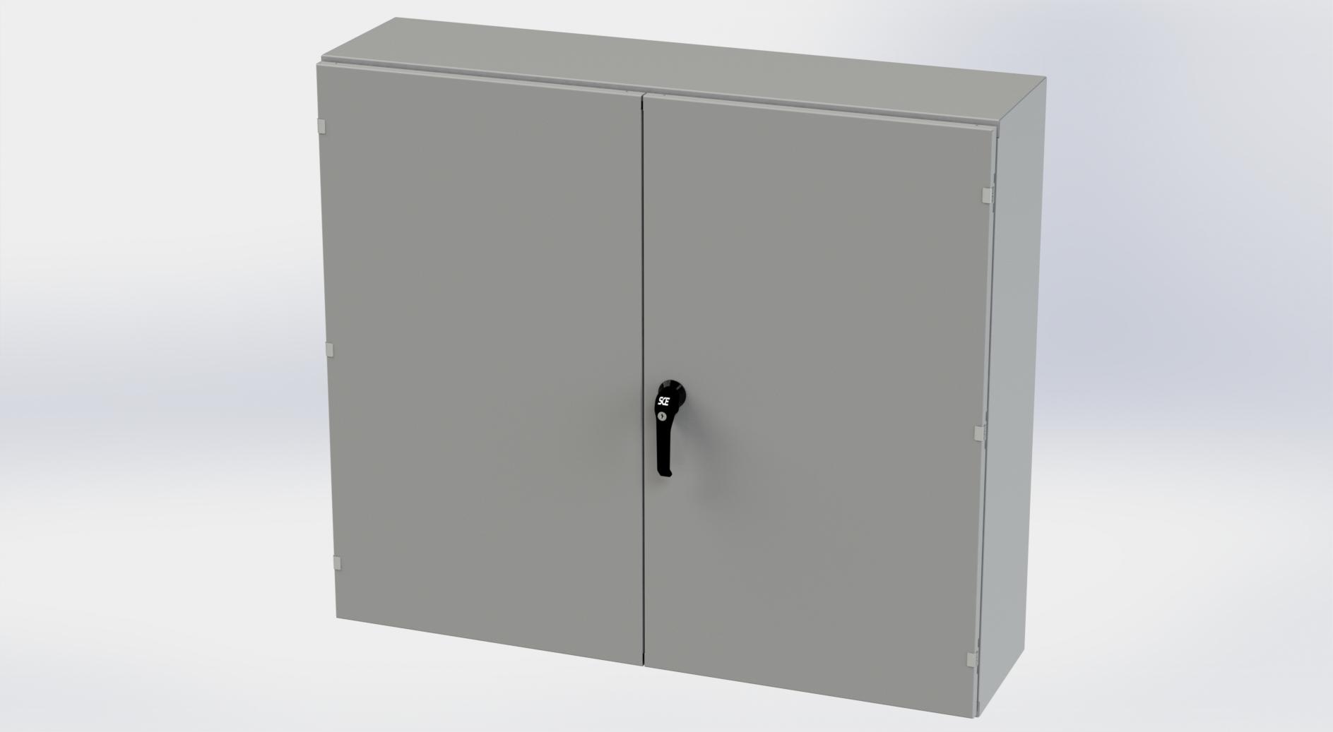 Saginaw Control SCE-424812WFLP WFLP Enclosure, Height:42.00", Width:48.00", Depth:12.00", ANSI-61 gray powder coating inside and out.