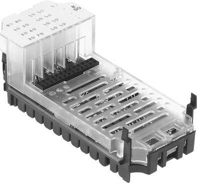 Festo 541482 output module CPX-8DA With channel oriented diagnosis. Dimensions W x L x H: (* (incl. interlinking block and connection technology), * 50 mm x 107 mm x 50 mm), No. of outputs: 8, Diagnosis: (* Short circuit/overload per channel, * Undervoltage, outputs),