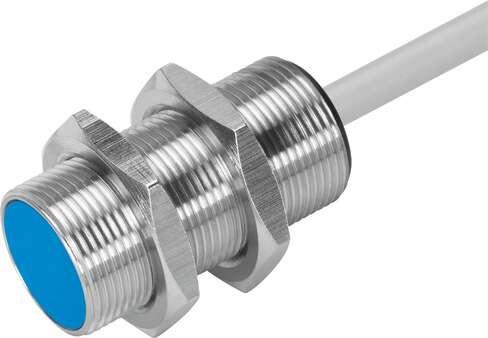 Festo 150418 proximity sensor SIEN-M18B-PS-K-L Inductive, with standard switching distance. Conforms to standard: EN 60947-5-2, Authorisation: (* RCM Mark, * c UL us - Listed (OL)), CE mark (see declaration of conformity): to EU directive for EMC, Materials note: (* F
