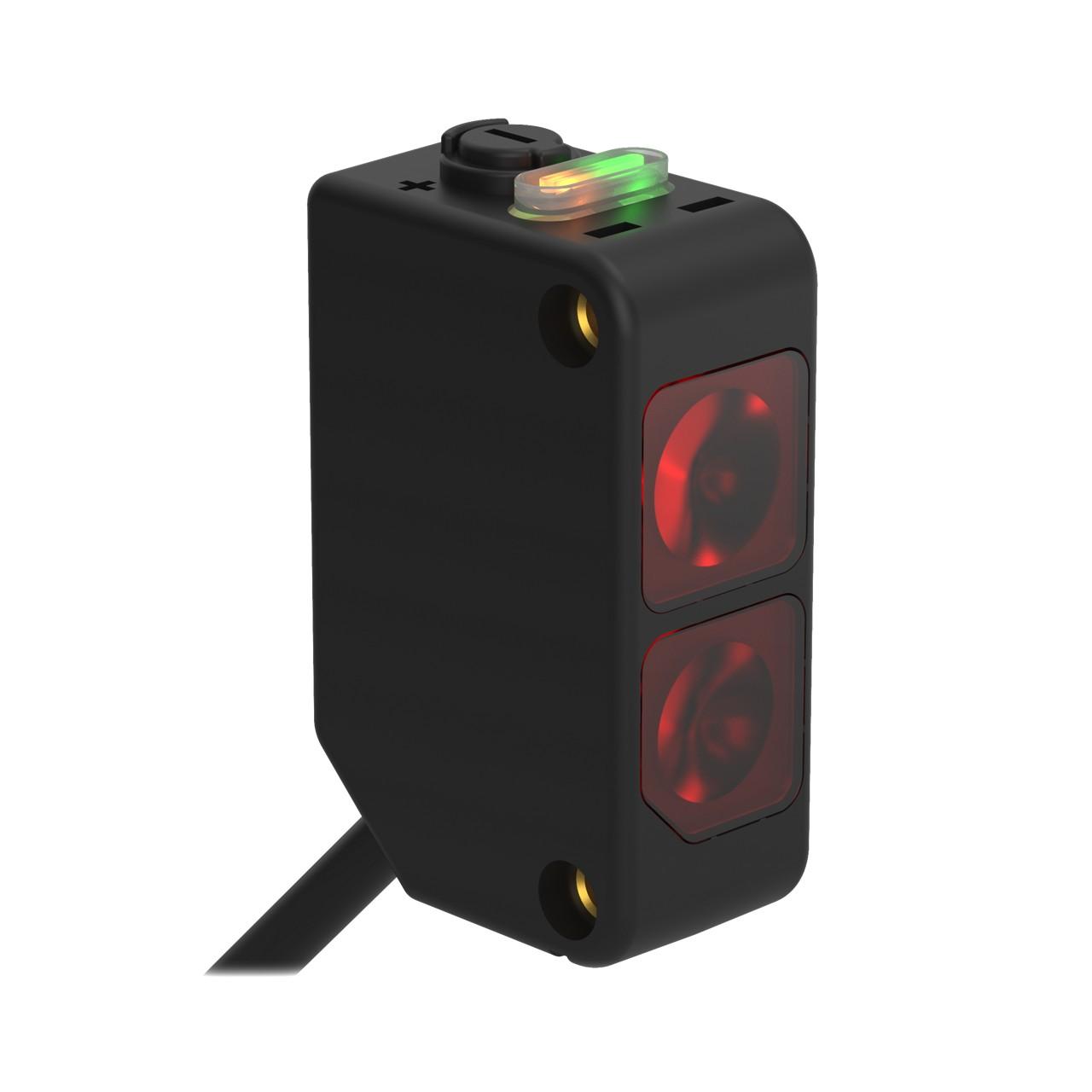 Banner Q20ND Photo-electric sensor with diffuse mode - Banner Engineering (WORLD-BEAM series - Q20 series) - Part #77759 - Sensing range 250mm - Visible red light (624nm) - 1 x digital output (NPN transistor) (Light-ON or Dark-ON operation) - Supply voltage 10Vdc-30Vd