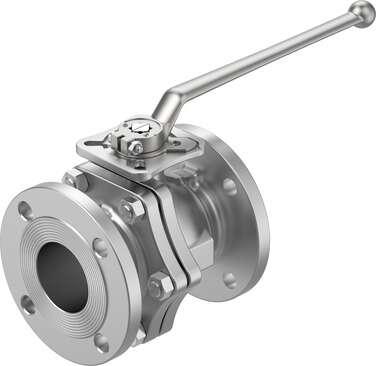 Festo 8097474 ball valve VZBF-3-P1-20-D-2-F0710-M-V15V15 Design structure: 2-way ball valve, Type of actuation: mechanical, Sealing principle: soft, Assembly position: Any, Mounting type: Line installation