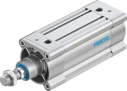 Festo 1383337 standards-based cylinder DSBC-80-100-PPVA-N3 With adjustable cushioning at both ends. Stroke: 100 mm, Piston diameter: 80 mm, Piston rod thread: M20x1,5, Cushioning: PPV: Pneumatic cushioning adjustable at both ends, Assembly position: Any