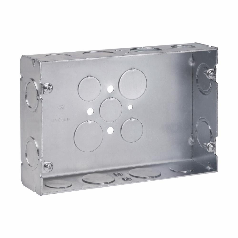 Eaton Corp TP629 Eaton Crouse-Hinds series Gang Box, (3) 1/2", (2) 3/4", 1-5/8", (1) 1/2", (1) 3/4", Steel, Two-gang, (2) 1/2", (2) 3/4", 45.0 cubic inch capacity