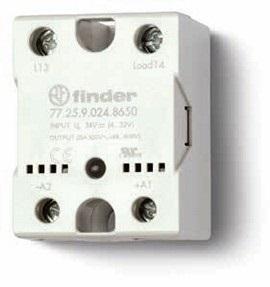 Finder 77.45.8.230.8650 Modular DIN rail mount Solid State / Static Relay (SSR) - Finder (77 series) - Input control voltage 230Vac (50Hz/60Hz) - 1 pole (1P) - 1NO / SPST-NO (Single Pole Single Throw - Normally Open) contacts - Rated current 40A (600Vac; AC-1) - with Input / out
